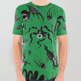 Cosmic Horror Critters All Over Graphic Tee