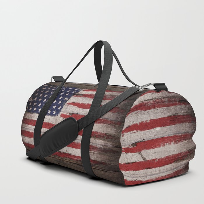 Wood American flag Duffle Bag