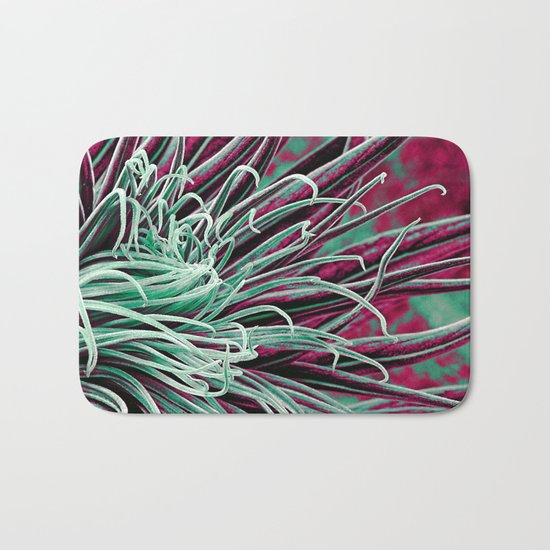 Green & purple succulent Bath Mat