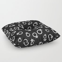 Female Venus Symbol (Black) Floor Pillow