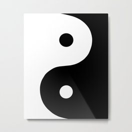 Qi Balance Yin & Yang Metal Print | Calm, Balance, Medidation, Staycalm, Qi, Relax, Chinesemedicine, Blackwhite, Digital, Tcm 