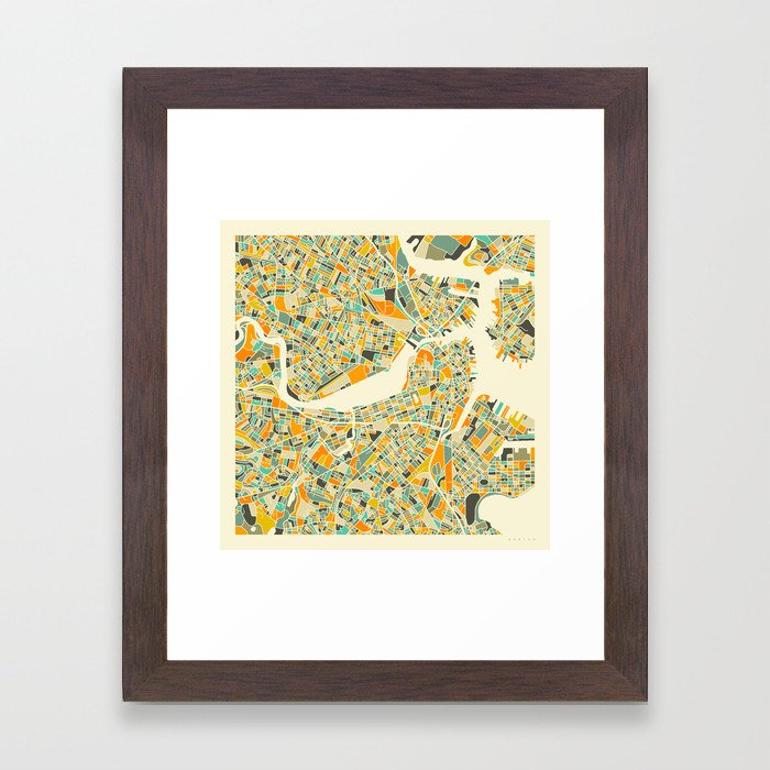 Boston Map Framed Art Print