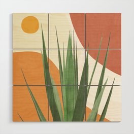 Abstract Agave Plant Wood Wall Art