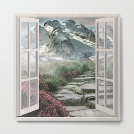 Lavender and Mountain | OPEN WINDOW ART Metal Print