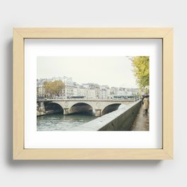 Rainy Day in Paris - River Seine Bridge - France Travel Recessed Framed Print