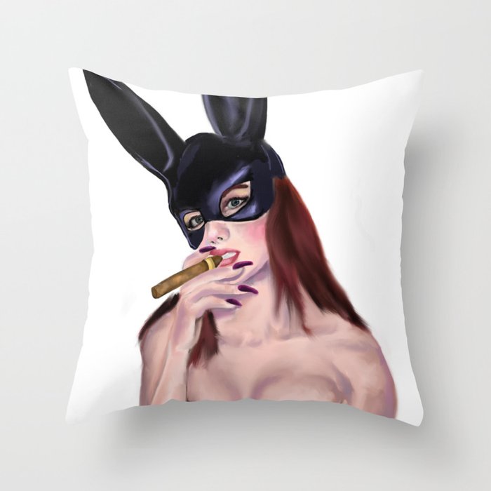 Bunny Girl Throw Pillow