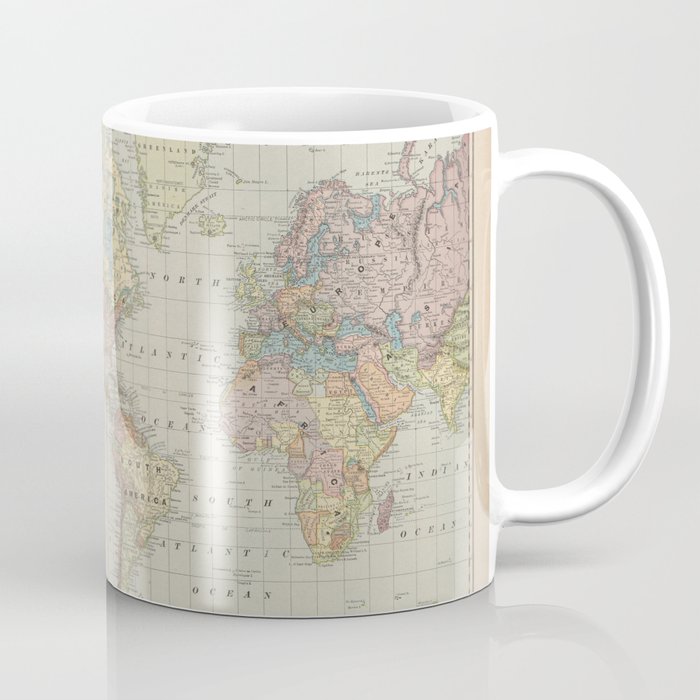 The World, Vintage Map Print from the Monarch Standard Atlas (1906) Coffee Mug