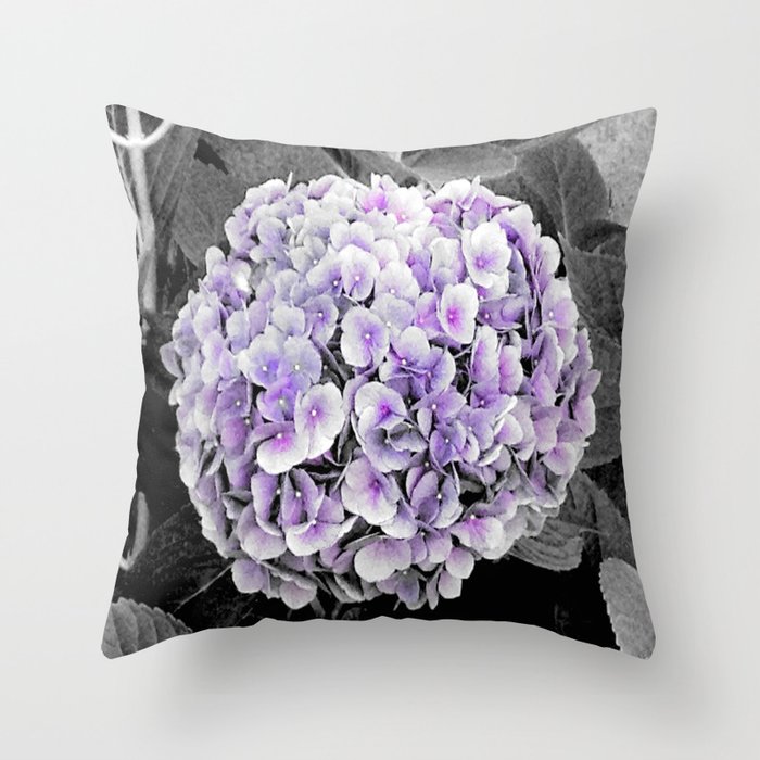 Purple Hydrangea | Nadia Bonello Throw Pillow