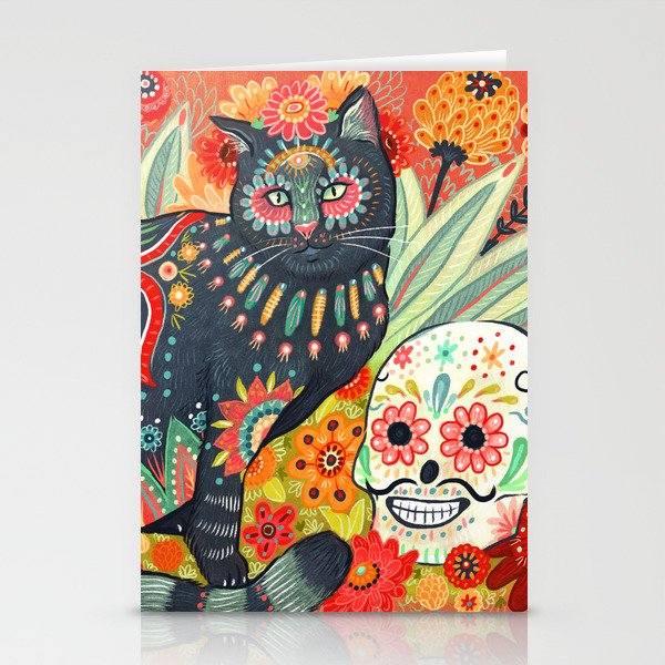Dia De Los Muertos Cat Stationery Cards