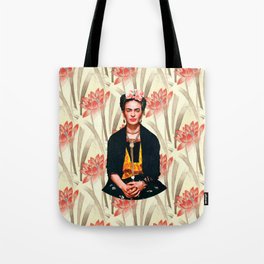 Frida Kahlo Queen of Flowers Tote Bag