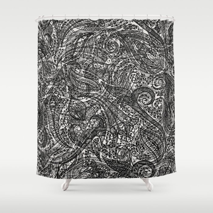 Modern Paisley Unhinged Shower Curtain