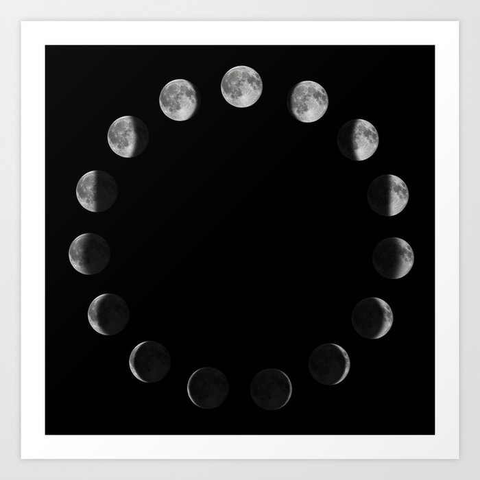 Phases of the Moon. Moon lunar cycle. Art Print