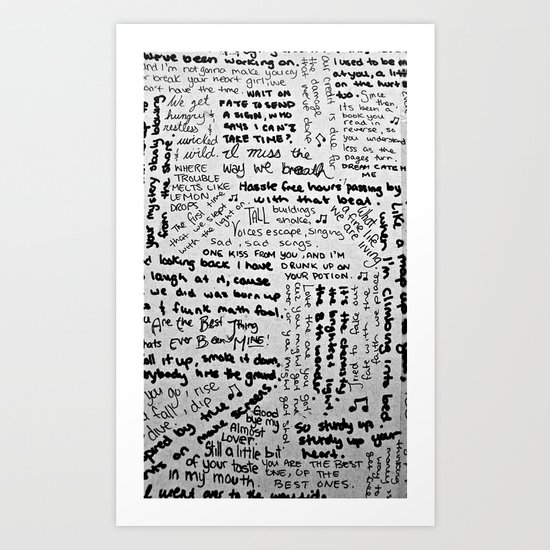Song Lyrics Art Print