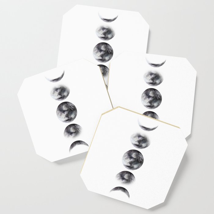Moon Phases Watercolor Painting Coaster By Ccartstudio Society6