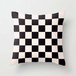 Black and white chess board pattern  Throw Pillow