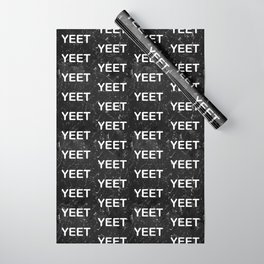 Yeet Expression Black Marble Exclamation  Wrapping Paper