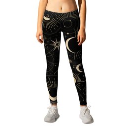 moon stars in darkness Leggings