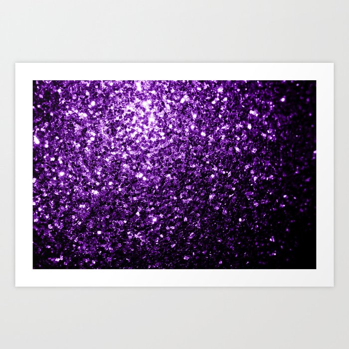 Dark Purple faux shiny glitter sparkles Art Print