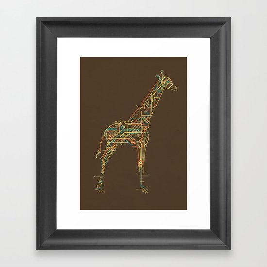 Electric Giraffe Framed Art Print