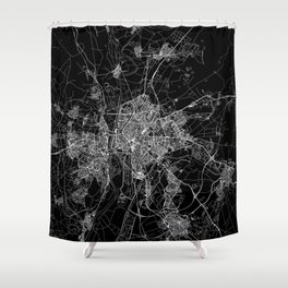 Seville Black Map Shower Curtain