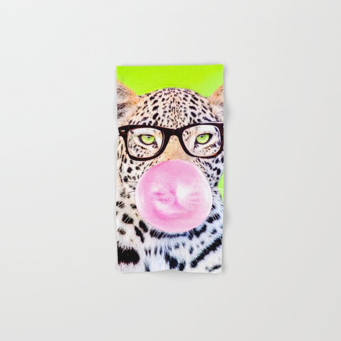 Bubblegum Glasses Leopard Hand & Bath Towel