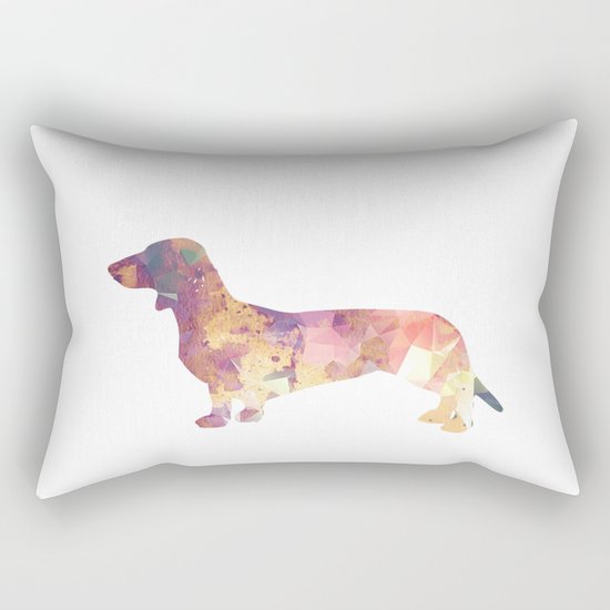 Dachshund hunt art print Rectangular Pillow