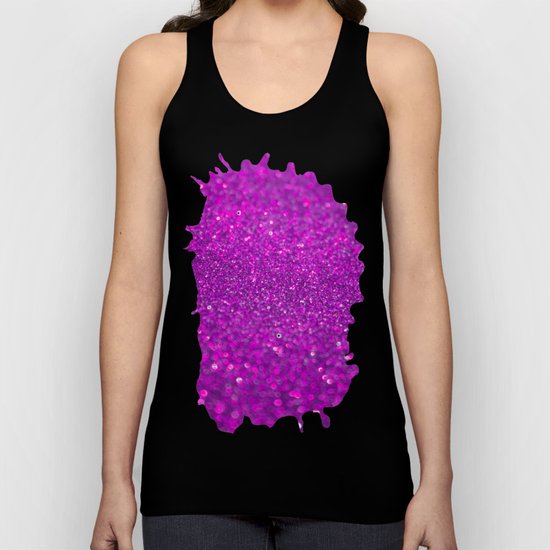 Bright Fuchsia Glitter Unisex Tank Top