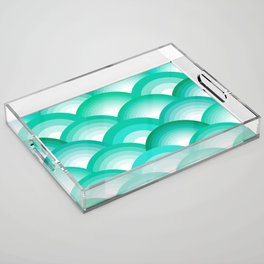 Forever Rainbow Mermaid's Scallops in Aqua Acrylic Tray