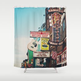Lower Broadway, Nashville print  Shower Curtain