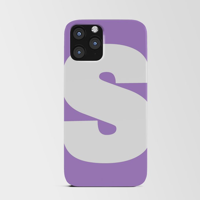 S (White & Lavender Letter) iPhone Card Case