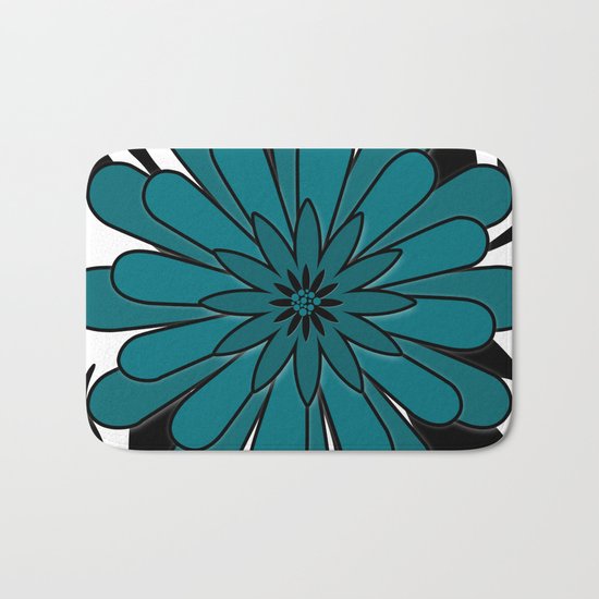 Blue flower . Bath Mat