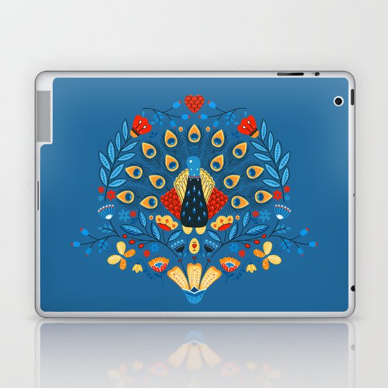 Maximalist Peacock Blue Laptop & iPad Skin