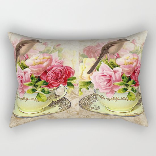 Tea flowers #3 Rectangular Pillow