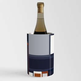 Navy and Rust Mid Century Wine Chiller