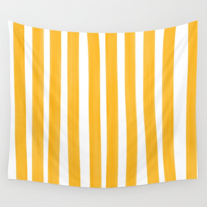 Sunny Yellow Paint Stripes Wall Tapestry By Justcarolina Society6