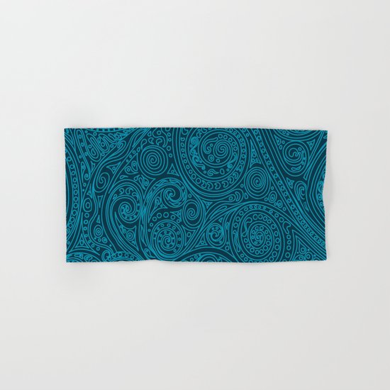Doodle spiral sea green Hand & Bath Towel