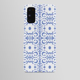 Retro Daisy Flower Lace White On Blue Android Case