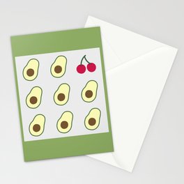 Eight avocado one cherry 1 Stationery Card