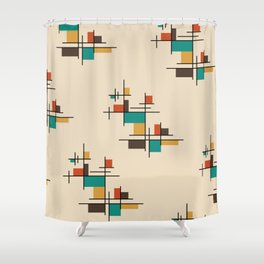 Mid Century Modern Geometric Colorful Shower Curtain