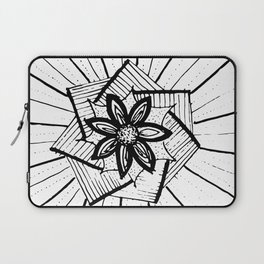 Geometric black and white mandala flower Laptop Sleeve