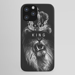 Lion, Lionart, King, Animal, Black, Minimal, Interior, Black White,Wall art, Art Print,Trendy decor iPhone Case