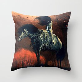 Untitled (Horse Rider), by Zdzisław Beksiński Throw Pillow
