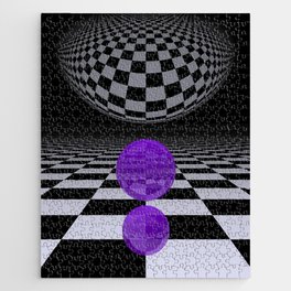 opart and violet spheres -02- Jigsaw Puzzle