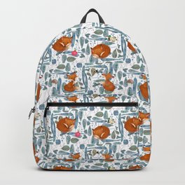 Fox family in the wild Backpack
