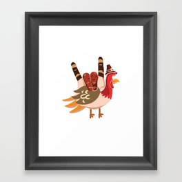 Autumn Fall Turkey Rock Sign Thanksgiving Framed Art Print