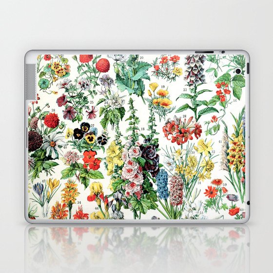 Adolphe Millot - Fleurs A - French vintage poster Laptop & iPad Skin