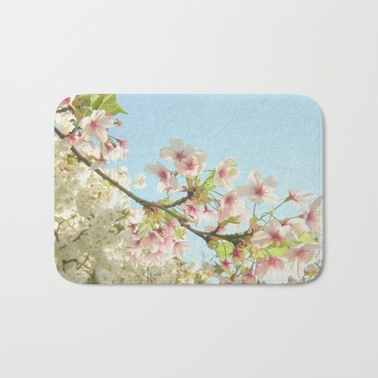 Pink on White Bath Mat