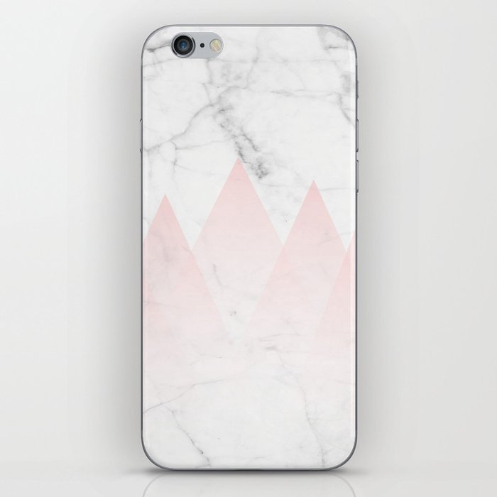 White Marble Background Pink Abstract Triangle Mountains Iphone