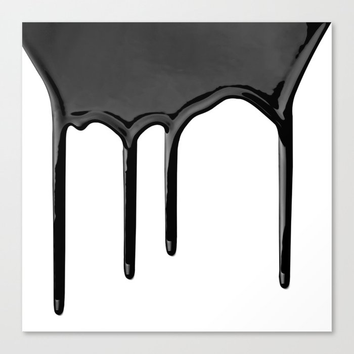 Black paint drip Canvas Print