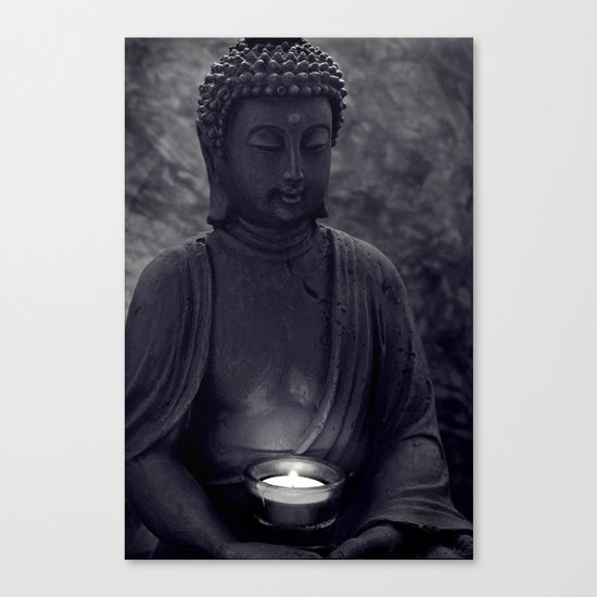 Buddha in the dark Canvas Print
